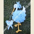 462 Cicogna nascita in tulle azzurra