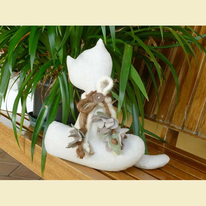 Gatto Ferma Porta Beige