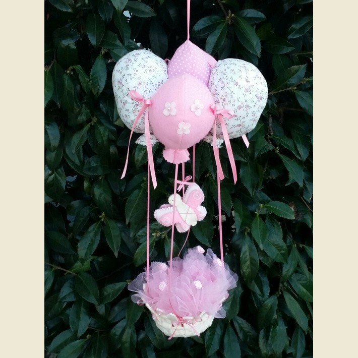 Mongolfiera nascita rosa