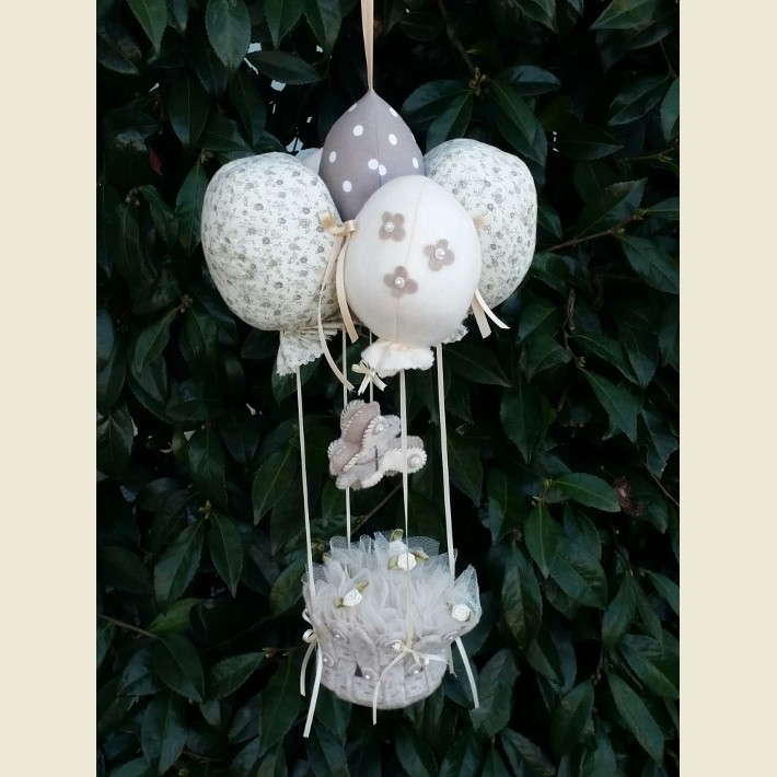 Mongolfiera nascita beige