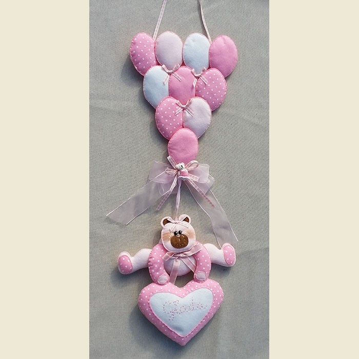 Orsetto Con Palloncini Rosa