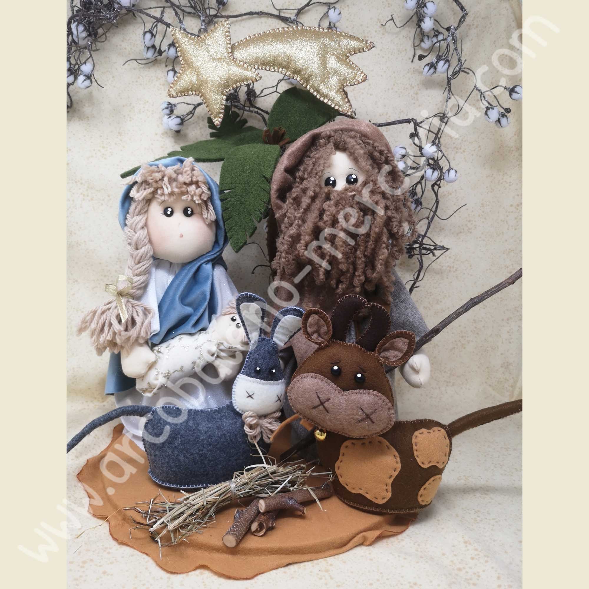 Presepe con bue e asinello