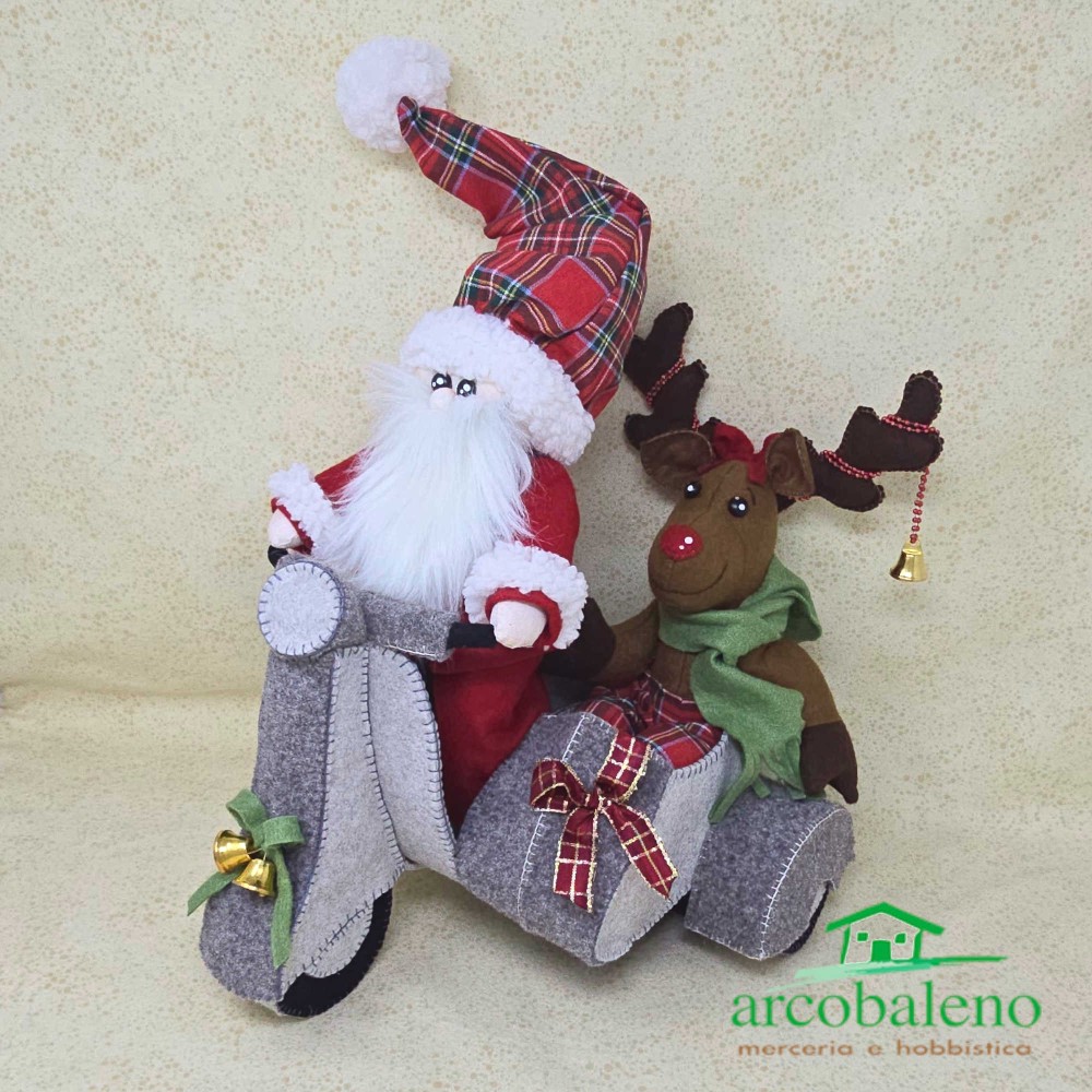 MOTO SIDECAR CON BABBO NATALE E RENNA